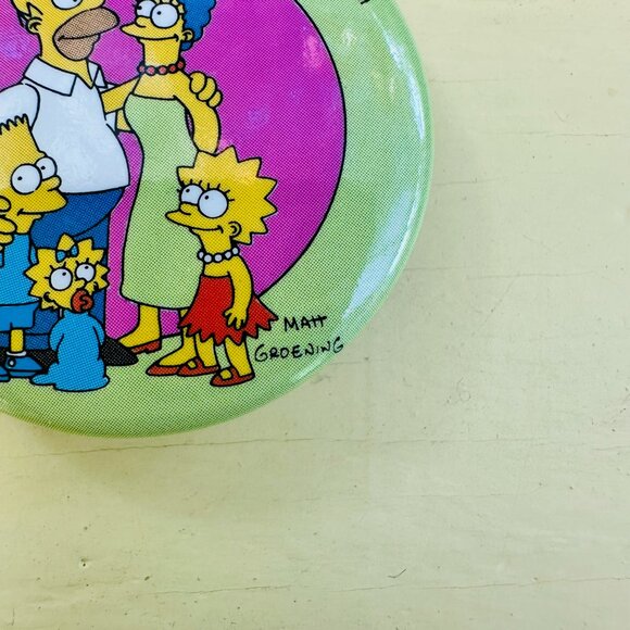 Vintage Simpson's Buttons, Bart Simpson, Homer Simpson, Novelty pin, NOS 1990s - Picture 4 of 5